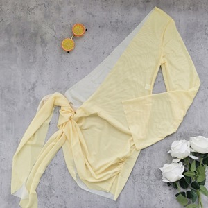 TW 2025 Nuovo <span class=keywords><strong>Design</strong></span> Personalizzato Set Bikini Tre Pezzi Tinta Unita con Copricostume a Maniche Lunghe, Costumi da Bagno e Abbigliamento da Spiaggia per Donne - Product Image 5