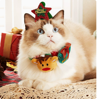 Chapeau de Noël pour animaux de compagnie avec clochette, chapeau de fête de Noël mignon en polyester pour chats et petits chiens