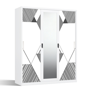 Armoire métallique imprimée avec miroir et portes coulissantes 1500 mm - Product Image 1