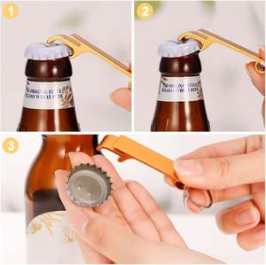 Destapador de Botellas de Acero Inoxidable con Logotipo Personalizado, Mini Destapador de Cerveza Portátil, Duradero y Ecológico, Accesorio Promocional para Bares - Product Image 4