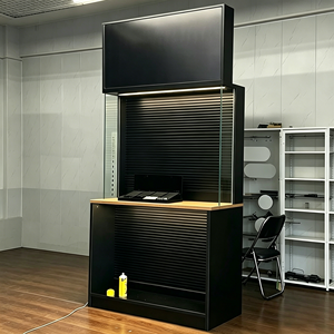 Étagère de présentation pour magasin, boîte à lumière LED, robuste, de haute qualité, moderne, en bois et métal, sur pied, pour magasin de cosmétiques, salle <span class=keywords><strong>d</strong></span>'exposition, boutique - Product Image 5