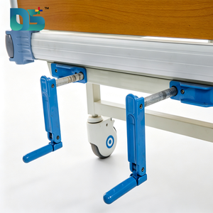 Barrières de sécurité pliantes en alliage d'aluminium à trois fonctions, poids 110 kg, inclinaison 0-75° °   Lit d'hôpital manuel réglable pour soins infirmiers - Product Image 3