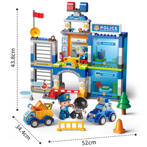 Feelo fl42004 Cổ Điển Xây Dựng Khối Kit Trẻ Em 175Pcs Hạt Cảnh Sát Trạm Cho Trẻ Em Vai Trò Chơi Trò Chơi Đồ Chơi - Product Image 4