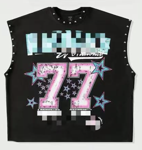 <span class=keywords><strong>Camiseta</strong></span> de Algodón PEEQI con Tachuelas Metálicas, Diseño Punk de Verano, Camisetas sin Mangas para <span class=keywords><strong>Mujer</strong></span>, <span class=keywords><strong>Camiseta</strong></span> sin Mangas con Estampado de Letras, Camisetas sin Mangas para <span class=keywords><strong>Mujer</strong></span> - Product Image 2