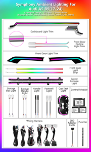 ICarsin per Audi <span class=keywords><strong>A5</strong></span> Coupé B9 2017-2024 Kit Luci Ambientali a LED Colorate Symphony per Interni Auto con Pannello di Controllo - Product Image 3
