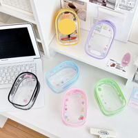 Pochette transparente pour figurines, étui à fermeture éclair en PVC pour poupées, mini-sacs à maquillage et rouges à lèvres, porte-clés