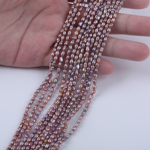 ไข่มุกน้ำจืดทรงกลมสีขาวธรรมชาติ ขนาด 3-4 มม. สำหรับทำสร้อยคอ DIY ลูกปัดสีขาวแบบหลวม - Product Image 3