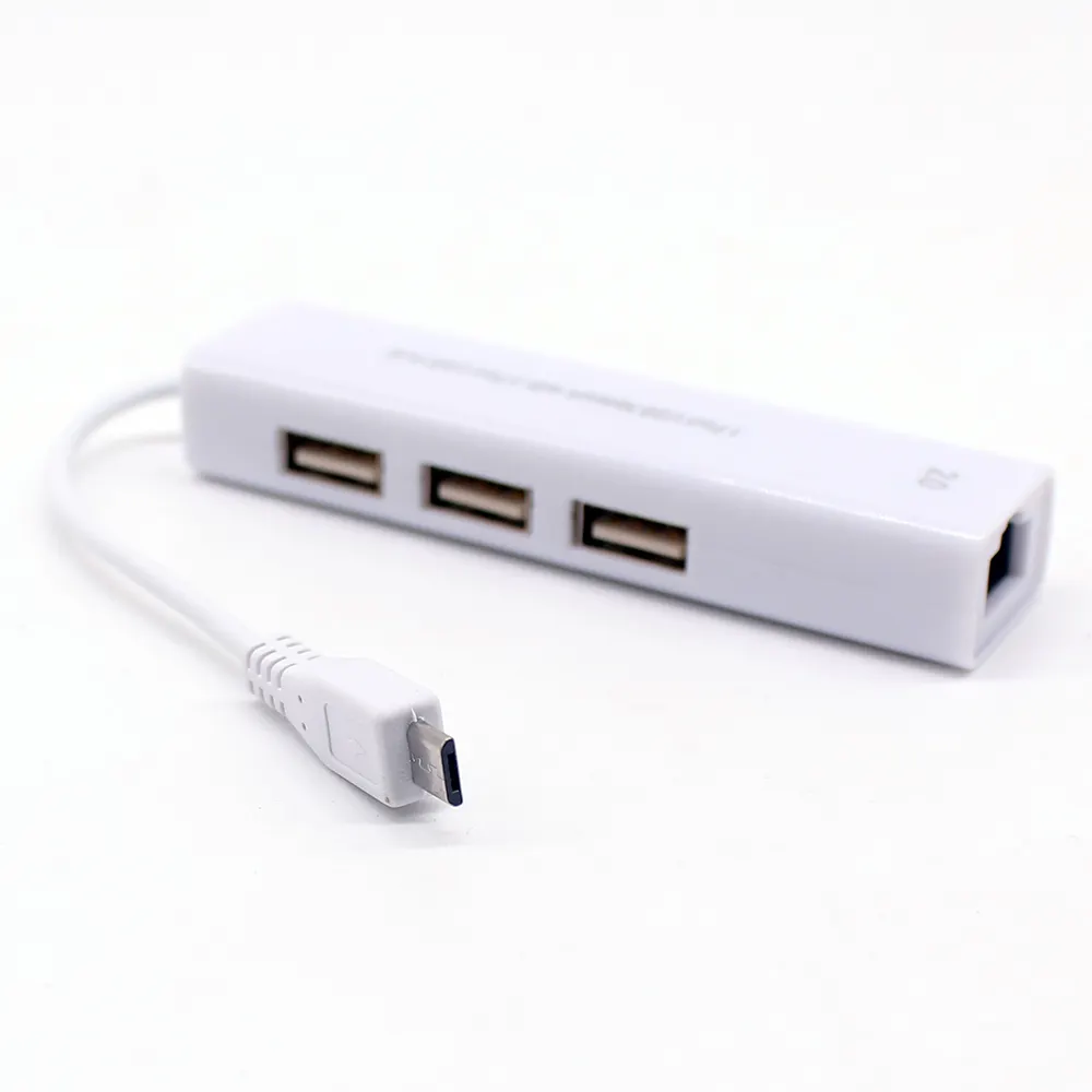 Micro USB Ke Ethernet dengan 3 Port USB HUB 2.0 RJ45 Jaringan Lan Kartu RTL8152 USB Ke Ethernet untuk mac IOS Android PC