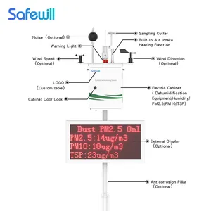 SAFEWILL ES80A-Y8 חיצוני תעשייתי אוויר באיכות סביבתית סביבה אבק חלקיקים ניטור ציוד עבור pm 25 pm 10