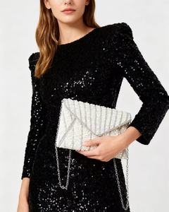 Bolso de Mano de Lujo Marca Bell con Perlas y Diamantes de Imitación Blancos para Bodas, Tipo Sobre, Alta Calidad, Joyería para Mujer, Diseño 5A - Product Image 2