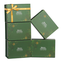 Boîtes cadeaux en papier magnétique de luxe pliables pour filles, vertes, rigides, biodégradables, pour Noël, pour les petites entreprises