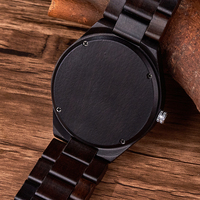 2024 nouveaux hommes de luxe Eco Environmental Laser Logo ébène montre-bracelet en bois