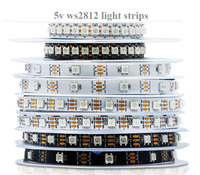 Lampu LED Strip 5V Ws2812b SMD5050 60leds/m 10MM IP20 IP65 IP67 IP68 Fleksibel WS2812IC Addressable Pixel LED Ws2812 Strip untuk Klub Malam