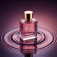 Flacon de parfum vide carré élégant haut de gamme en or rose 30ml/50ml/100ml, portable, impression de logo personnalisée