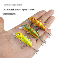 Leurre de pêche crankbait, appât dur 5.3/6.2cm, wobbler de plongée, hameçons triples, leurre de pêche artificiel pour achigan, truite, perche, prédateur