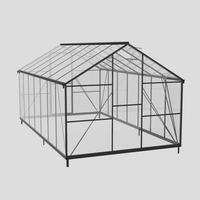 Serre extérieure moderne personnalisable 14*8 résistante aux intempéries avec structure thermolaquée et panneaux en polycarbonate pour la culture des plantes et les loisirs en plein air