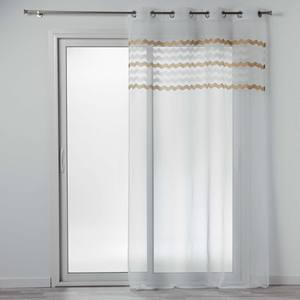 Cortina con Ojales 140x280cm Blanca con Rayas - Product Image 1