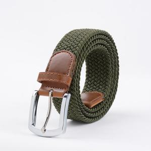 Sabuk Kanvas Anyaman Elastis Kulit PU Chongkang Promosi dengan Gesper Pin, Logo Kustom, Cetak Transfer Panas - Product Image 4