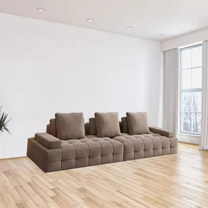 Sofá Modular de Lujo Ligero para Comercio Exterior, de Alta Densidad y Compresión, con Tela de Franela, de Una Pieza y Sin Marco, para Sala de Estar - Product Image 4