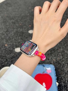 สายรัดโทรศัพท์แบบยืดหยุ่นสีสันสดใสสำหรับสายนาฬิกา <span class=keywords><strong>Apple</strong></span> <span class=keywords><strong>Watch</strong></span> ขนาด 40/44 41/45 มม. พร้อมห่วงคล้องแบบ Ultra สำหรับ IWatch S10 42/46 มม. 987SE - Product Image 6