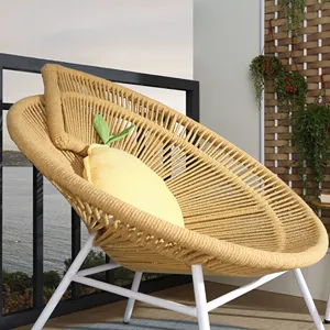 Leisure silla ratan sinttico garden rattan furniture sets string chair stackable acapulco chair set outdoor