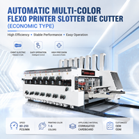 Ligne de fabrication de boîtes en carton ondulé multicolores avec alimentation automatique du bord avant, imprimante flexo et découpeuse YSF-D
