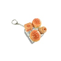 Jouet anti-stress Squishy en forme de pâtisserie, hamburger et pain grillé, en ABS, pour clavier mécanique, ASMR, Fidget Clicker, porte-clés