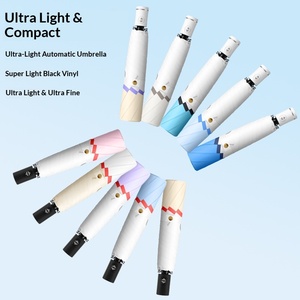 Paraguas de Plumas Ultraligero, Plegable en Tres Secciones, con Mango de Combinación de Colores, Apertura y Cierre Automáticos, Protección Solar y UV, de Fábrica - Product Image 5