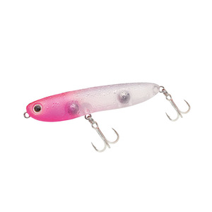 เหยื่อปลอมแบบลอยน้ำ สแตนเลส รูปทรงดินสอ ไมโครมิโน 67 มม./6.5 กรัม เหยื่อแข็ง สำหรับตกปลาแบส ลายแถบสีขาว พร้อมตะขอ สีเก่า - Product Image 5