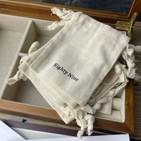Pochette de Rangement pour Bijoux, Pantalon à Rabat Pur en Lin de Bambou, Vêtements Confortables, Sac à Cordon en Toile de Coton