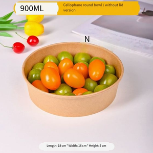 Custom <b>kraft</b> disposable lunch <b>box</b> 750ml rectangular picnic camping fruit salad <b>box</b> takeout paper bowl packing <b>box</b> - Product Image 1