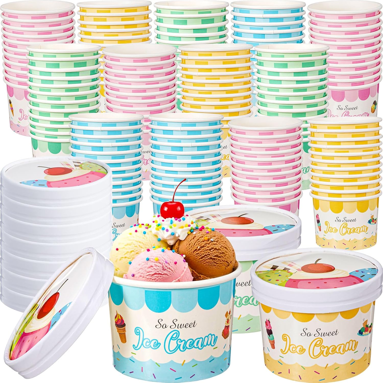 vasos de papel para helado