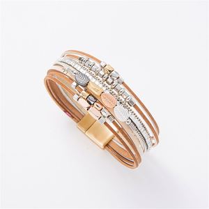 Punk <b>Leather</b> <b>Bracelet</b> Top-rated Best Seller Lead-free Plating Process Holiday Gift for Women Detailed Lightweight Comfort Fit - Product Image 5