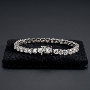 Luxury VVS Moissanite Tennis <b>Bracelet</b> Round Cut Iced Out Diamond Look Hip Hop Jewelry Trendy Gift <b>for</b> <b>Men</b> and Women - Product Image 2