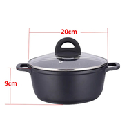 DENUO fabricant 3 pièces ensemble de casseroles noires en alliage d'aluminium à usage domestique batterie de cuisine antiadhésive ensemble de casseroles pour ensemble de cuisine