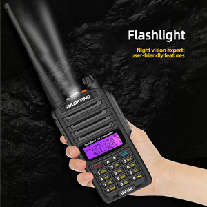Walkie Talkie UV-9R PLUS de Doble Banda VHF/UHF, Resistente al Agua IP67, con Potencia de Salida de 5W, Alcance de 10KM y Función de Linterna - Product Image 4