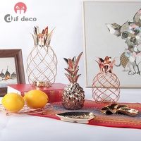 Jolis ornements d'ananas dorés, ornements de luxe nordique pour la vinothèque, la véranda, le bureau, la maison, offre spéciale