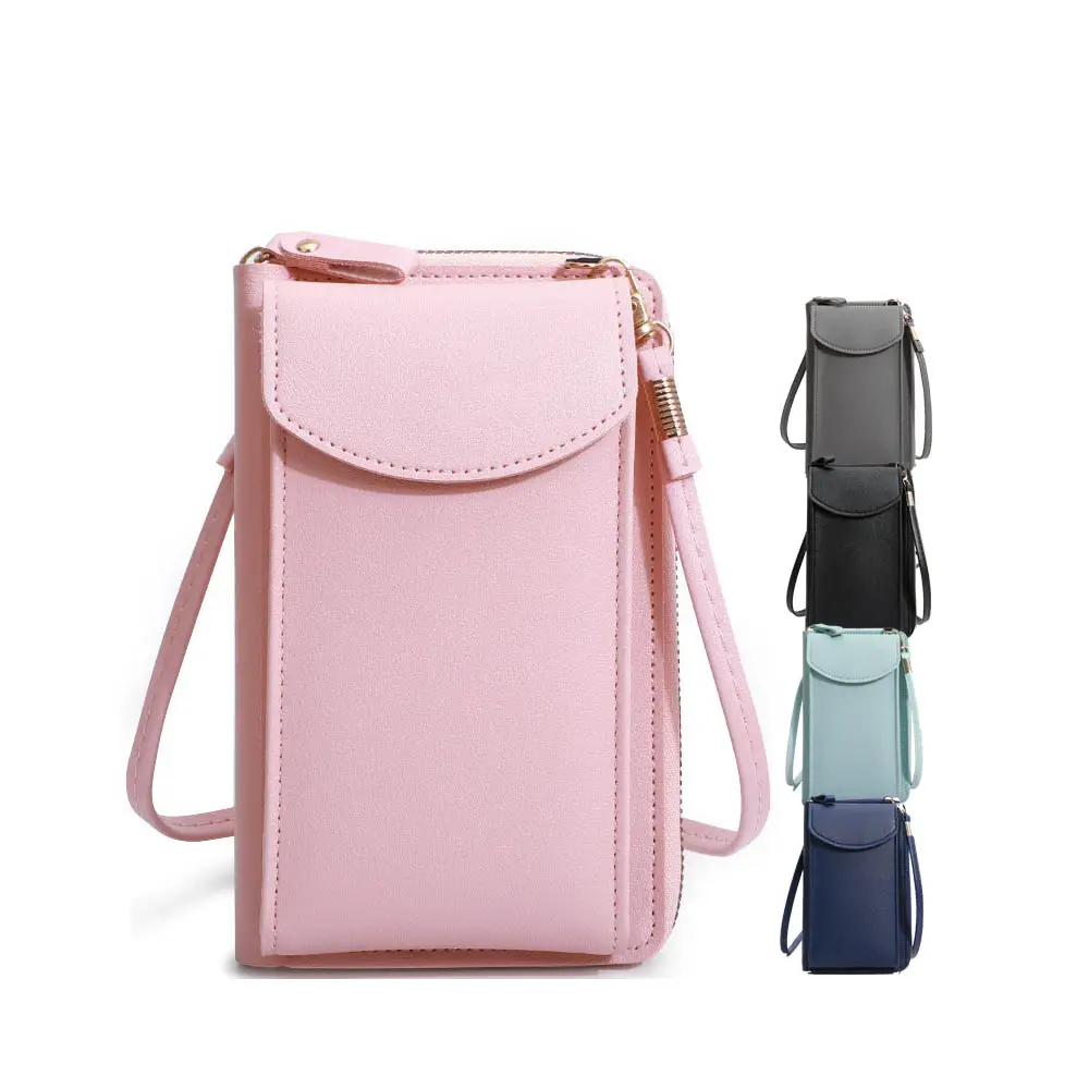 Tas selempang kecil kulit PU, dompet ponsel kulit PU, tas selempang wanita