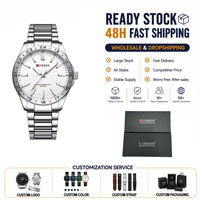 Montre à quartz de luxe étanche en acier inoxydable, lumineuse, personnalisée OEM, style minimaliste, haut de gamme pour les voyages d'affaires