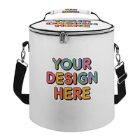 Sac isotherme portable à isolation thermique à cylindre rond avec doublure en PEVA au design personnalisé pour boissons canettes de bière déjeuners