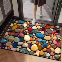 Tapis de cuisine personnalisable en terre de diatomée, motif pavés 3D, antidérapant, fabriqué à la machine, carré, imprimé, options de taille