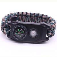 Bracelet Paracord tactique du fournisseur chinois pour la survie en plein air pour kit d'urgence randonnée Camping équipement de défense personnelle