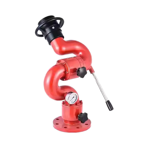 Canon à eau fixe DN20 en fonte rouge avec manomètre et commande manuelle pour les incendies de classe A et B - Product Image 1