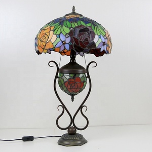 LongHuiJing Eco-Friendly Modern Flexible Simple Classic European 16-Inch Dome Stained Glass LED Adjustable Decorative Table Lamp - Product Image 6