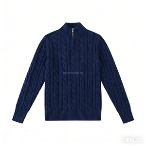 Pull Décontracté Style Paul à Col Montant Demi-Zippé pour Homme et Femme, Tricot de Créateur Nouveau Style avec Logo Cheval RL - Product Image 2