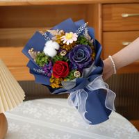 Wafa Yunnan Buket Bunga Mawar Asli Awet Seri Musim Semi Bunga Kering Abadi untuk Ulang Tahun Hari Valentine Hari Ibu