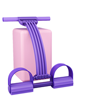 Banda de Resistencia con Pedal para Yoga, Cuerda Elástica de Ocho Tubos para Piernas, Cuerda de Resistencia para Estiramiento de Cuerpo Completo, Asistencia para Abdominales para Uso Doméstico