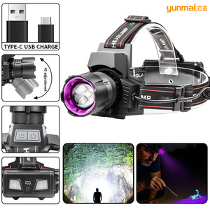 Linterna Frontal Ultravioleta de 395nm, Luz UV Recargable por USB, para Caza al Aire Libre, Detección de Escorpiones - Product Image 3