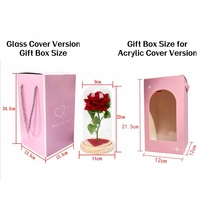 Luxuriöse Künstliche Rose mit Glaskuppel und LED-Beleuchtung - Langlebige Tischdekoration für Muttertag & Weihnachten