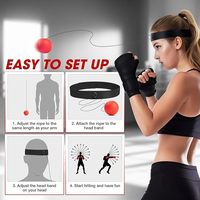 Ensemble d'entraînement au ballon réflexe de boxe avec bandeau réglable Équipement de boxe Punching Ball Gym Fitness Reflex Balles de vitesse en mousse PU